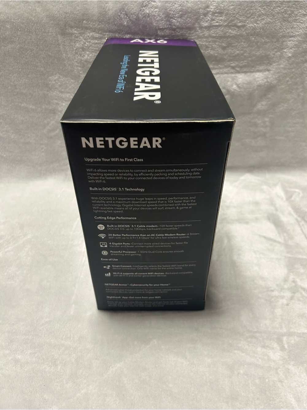 NETGEAR Nighthawk AX2700 WiFi 6 Cable Modem Router BOX ONLY - Picture 3 of 6